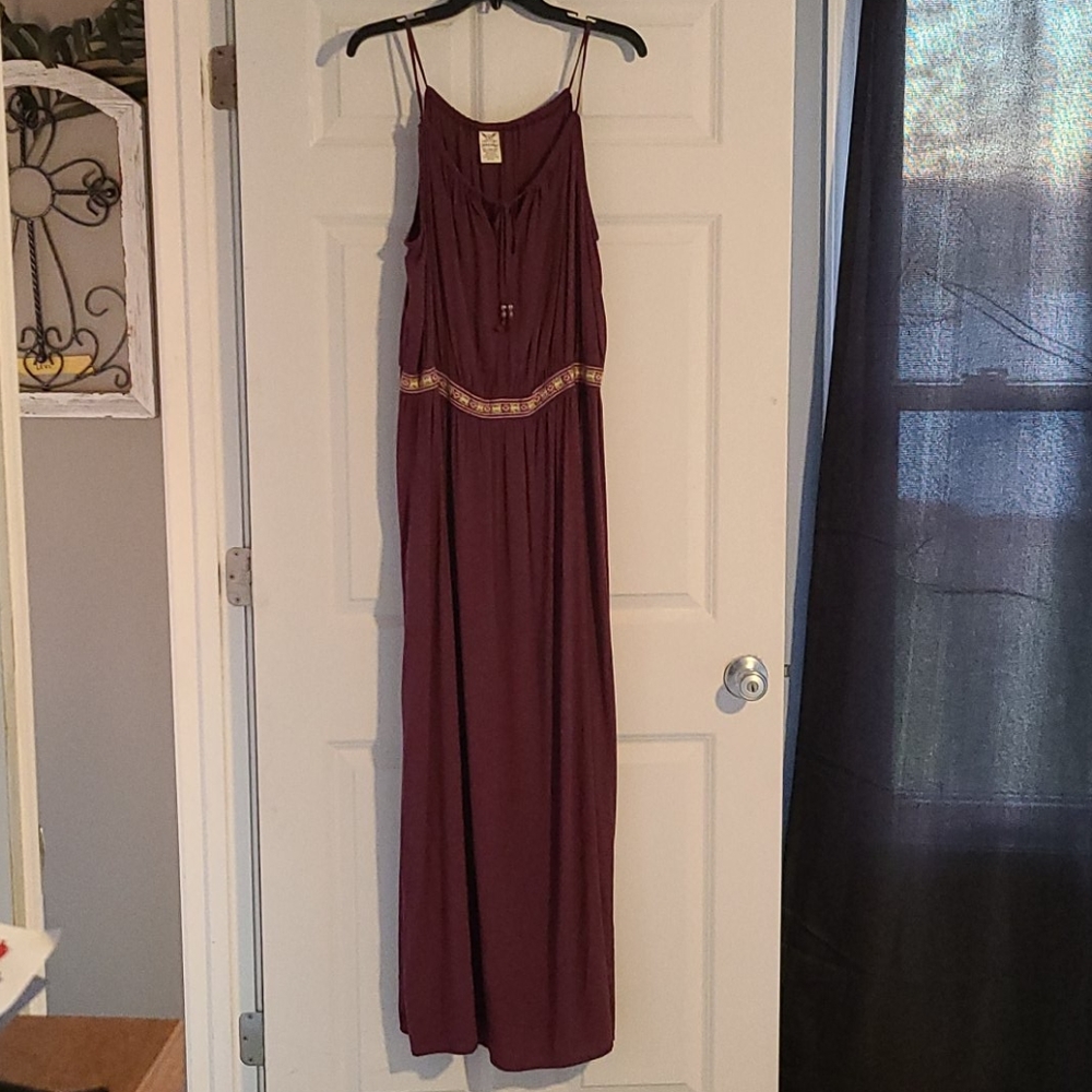 Wine colored maxi dress